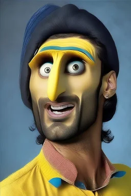 a realistic version of ranveer singh as spongebob as human as possible