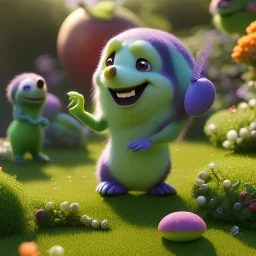 Play-Doh style, pixar style, volumetric summer garden environment and background, realistic painting of an apple, looking excited, detailed digital painting, extreme dense and fine fur, anime, ornate, colour-washed colors, elegant, small minutiae, tiny features, particulars, centered, smooth, sharp focus, renderman gofur render, 8k, uhd, detailed eyes, realistic shaded volumetric lighting, sunlight caustics, backlight, centered camera view