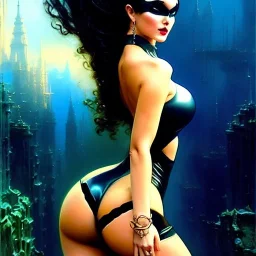 Drawing of beautiful face,'beautiful booty,Busty CAtWoman',intense stare, ancient skintight armor, balanciaga fashion clothe painting by gaston bussiere, greg rutkowski, yoji shinkawa, yoshitaka amano, tsutomu nihei, donato giancola, tim hildebrandt, Oil on canvas, cinematic composition, extreme detail,fit full head inside picture,16k