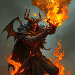 blaze the weak pyromancer devil bandit fantasy art