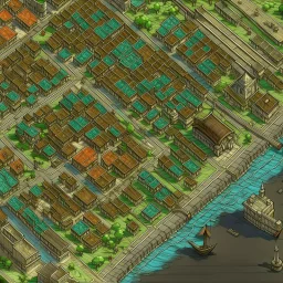 dnd, wonderdraft, map of city, illustration, bird eye view
