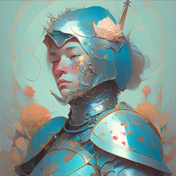 dream portrait of female knight by james jean