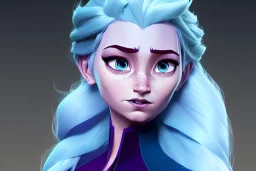 Elsa, from the movie "Frozen", White curly hair, Blue eyes by J scott campbell