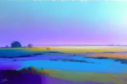 Leicestershire landscape, style of Peter wileman pastel colours
