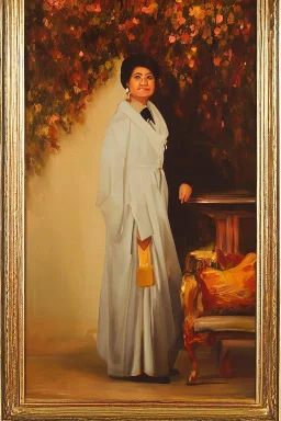 Full body portrait, painting, medium shot lady style of establishment