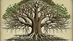 Tree of profound knowledge. Close to its roots is a nature of a statistics where information and principles of nature or simulation are extracted from many observations -separate lives. Make roots specific for an observer. May roots and live branches symmetric somehow. Put there some observer, who decides how to select proper root.