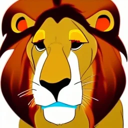 Lion King Animation OC Loca male lion triangular face shape hooked black nose tip