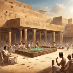 An outdoor casino in ancient Egypt