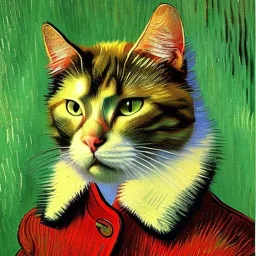 Portrait of a cat by Van Gogh