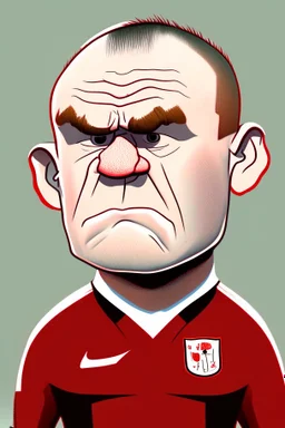 Wayne Rooney English football coach , cartoon 2d