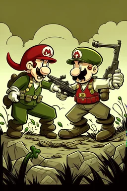 super mario fighting in world war 2