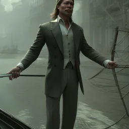 Full body, 3d render, Brad pitt 1800's men style, 1800's hair style, 1800's men clothes style, hyper realistic, octane render, unreal engine 5, 8k, palace background, uhd