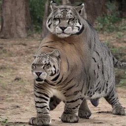 گربه ای بزرگ با لباس نینجا انوتومیک و اجزای بدن کامل،