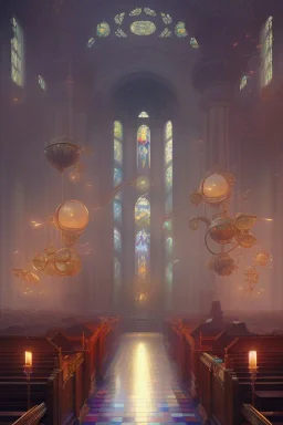 church inside, look down, 8k resolution concept Greg Rutkowski, Artgerm, WLOP, Alphonse Mucha dynamic lighting hyperdetailed triadic colors Unreal Engine 5 ,