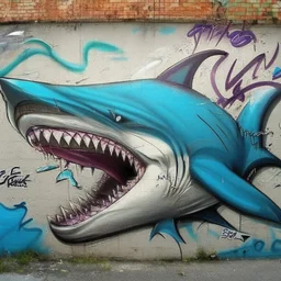 graffiti art - write Shark