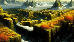 Dragon. Mountains. Snow. City. Small town.