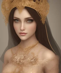 veil head Muslim Princess, black eyes, no top with roses, 8k resolution