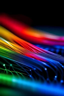 show internet optical fibers with different colors