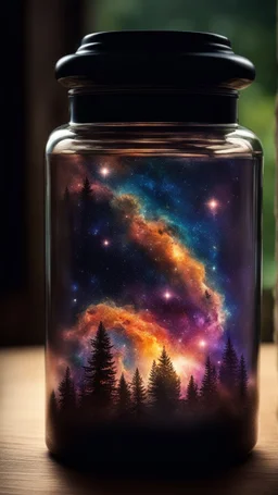 the universe, everything made out of crystal jar with cover
