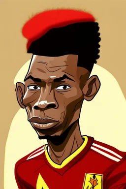 Romeo Lafia Belgian football player ,cartoon 2d