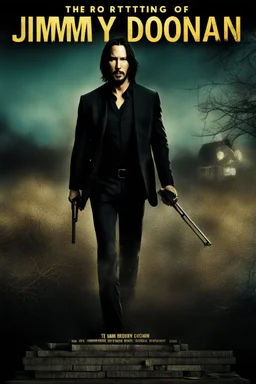 Movie poster -- text "The Rotting Corpse of Jimmy Doonan" starring Keanu Reeves/Sandra Bullock