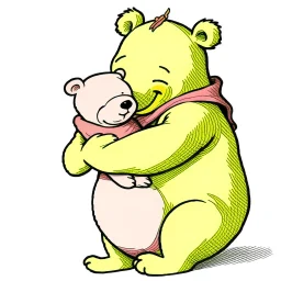 illustration of Winnie the pooh holding piglet