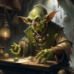 old fantasy illustration goblin merchant