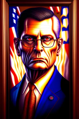 portrait, United States politician, ominous, intricate, oil on canvas, masterpiece, expert, insanely detailed, 4k resolution, retroanime style, cinematic smooth, intricate detail, soft smooth lighting, soft colors, painted Renaissance style