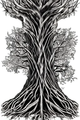 tree roots tattoo sleeve design