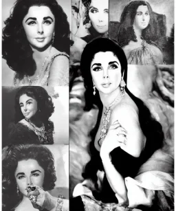 Beautiful k elizabeth taylor potrait like monalisa