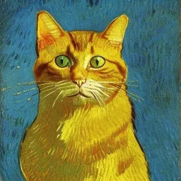 Portrait of a cat by Van Gogh