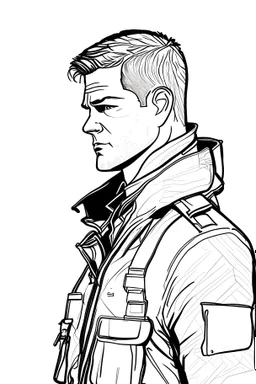 outline drawing of a Tom Clancy division agent
