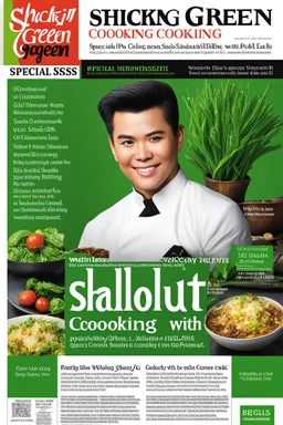 shocking green magazine cover: special shallot cooking with sash issue