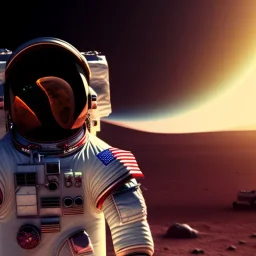 astronaut watching tv from mars unreal engine 5, octan render