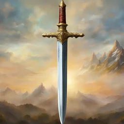 the sword from bilbo beutlin from "The Hobbit" No detailed background.Magical. Epic. Dramatic, highly detailed, digital painting, masterpiece