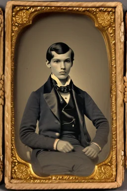 Extremely rich young guy portrait 1850s