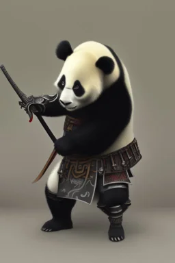 Panda in samurai armour