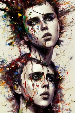 Danish singer MØ face,by Yoji Shinkawa, Jackson Pollock