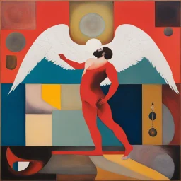 [surrealism and maximalism art with mixed media collages and rothko] Jacob wrestling with angel