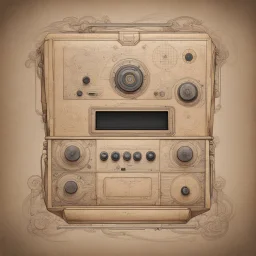 video game console in the style of leonardo da vinci