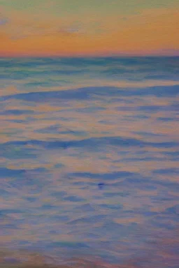 Impressionist painting of a beach