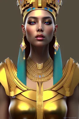 Beautiful pharaonic queen, pharaonic dress, clear features, too many details, 4k, 8k, portrait, 3d, fantasy