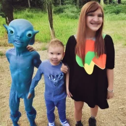 Boy alien and girl alien