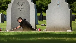 person spitting on a grave