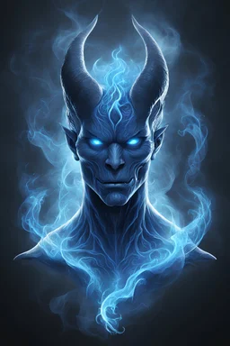 a blue glowing spirit soul demon, smokey, giant, abstract, spirit, highly detailed, minimal, HD