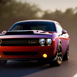 3d rendering. Miniature, Diacast dodge Challenger, racing background, Lost in Time, cinematic lighting