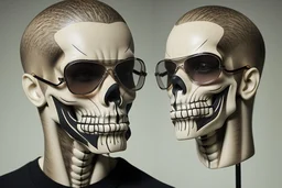 man in skeleton mask an aviator glasses by andrea del sarto