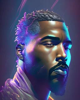 Kanye West, head and shoulders portrait, 8k resolution concept art portrait by Ed Paschke, Artgerm, WLOP, Alphonse Mucha dynamic lighting hyperdetailed intricately detailed Splash art trending on Artstation triadic colors Unreal Engine 5 volumetric lighting,