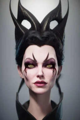 Lene Nystrøm as evil queen in black leather, busty, cleavage, voluptuous, angry, stern look. character design by cory loftis, fenghua zhong, ryohei hase, ismail inceoglu and ruan jia. unreal engine 5, artistic lighting, highly detailed, photorealistic, fantasy