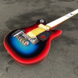 50'S ELECTRIC GUITAR ROCKABILLY HOTROD SPACESHIP FLAMES